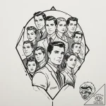A linework tattoo of the main characters from… – tattoo sketch (№1751718898_0, 05.07.2025 12:34) — tattoovalue.net