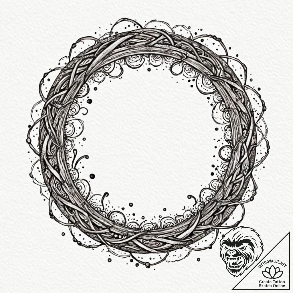 The "one ring" with inscription, tattoo drawi... - tattoo sketch (№1751719666_0, 05.07.2025 12:47) — tattoovalue.net