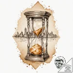 An hourglass filled with city dust instead of… – tattoo sketch (№1751720439_0, 05.07.2025 13:00) — tattoovalue.net
