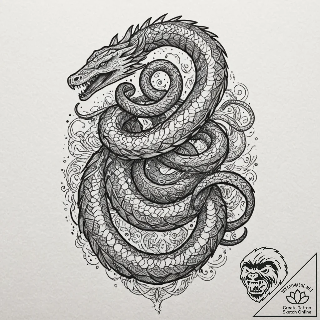 Jг¶rmungandr (world serpent), tattoo drawing... - tattoo sketch (№1751720540_0, 05.07.2025 13:02) — tattoovalue.net