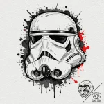 19. trash polka style tattoo of a stormtroope… – tattoo sketch (№1751720718_0, 05.07.2025 13:05) — tattoovalue.net