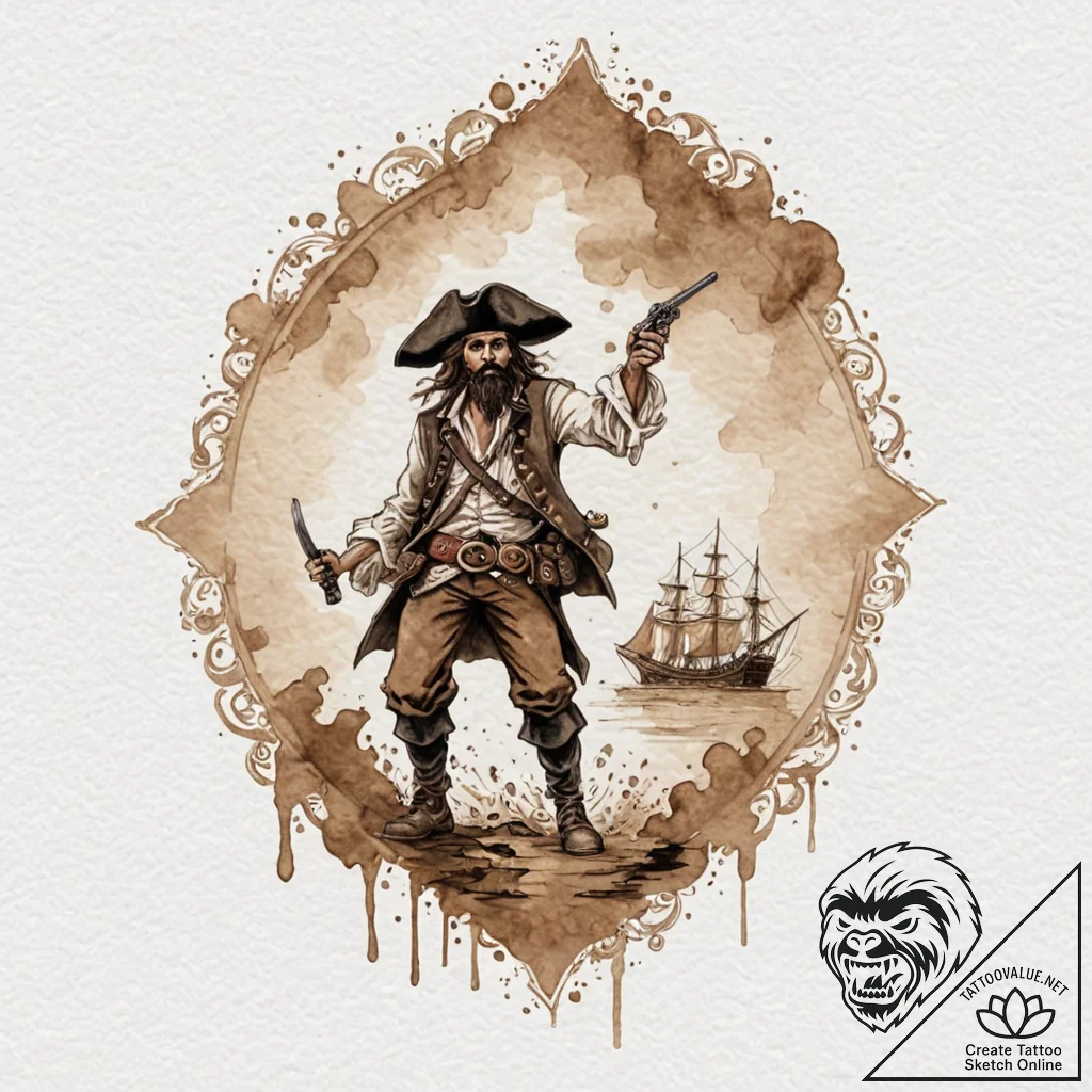 A watercolor sketch of the mysterious fog fro... - tattoo sketch (№1751721489_0, 05.07.2025 13:18) — tattoovalue.net
