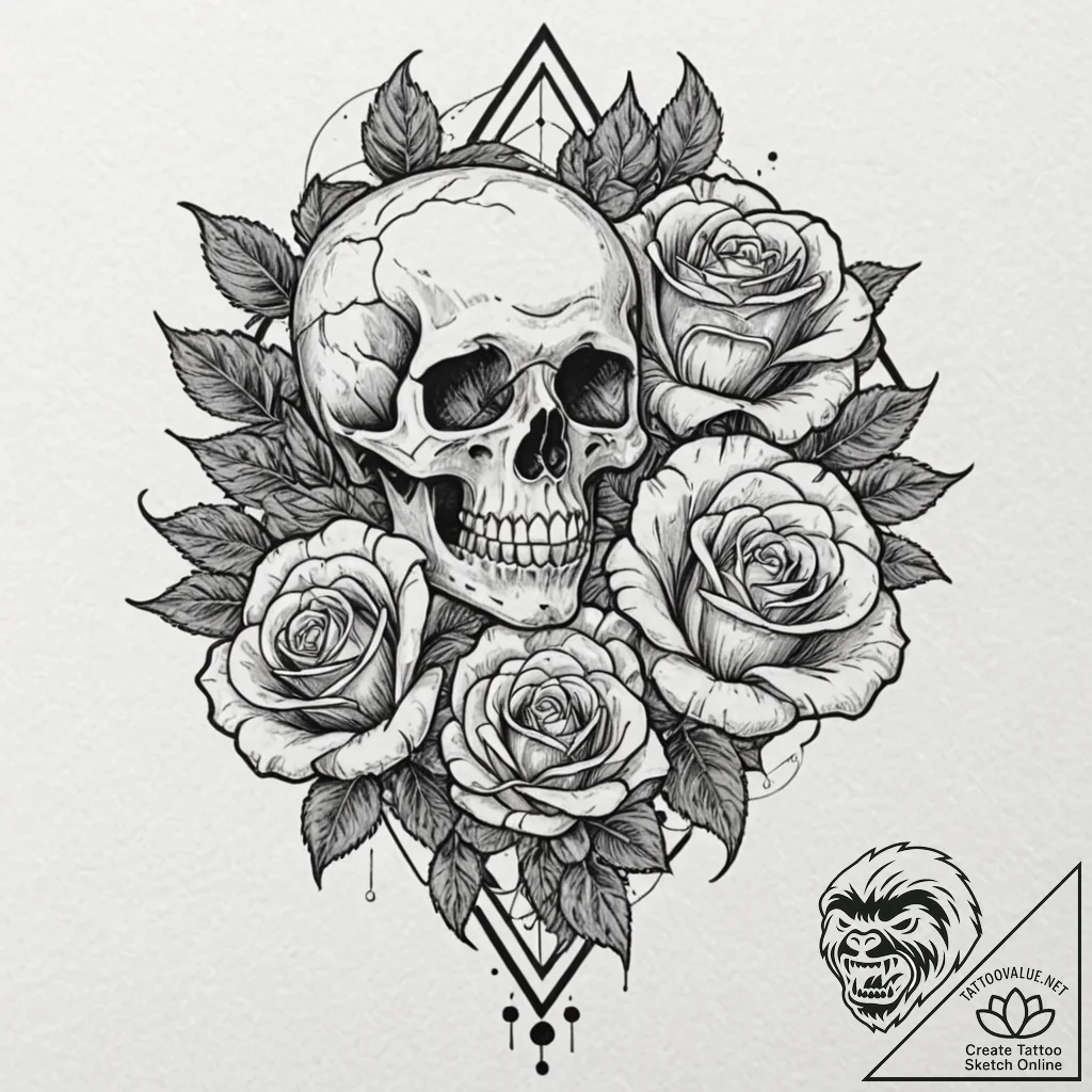 Cyberpunk, tattoo flash sheet design, chicano... - tattoo sketch (№1751721744_0, 05.07.2025 13:22) — tattoovalue.net
