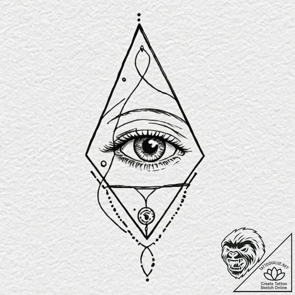 Tiny tattoo design, the all-seeing eye, drawn... - tattoo sketch (№1751722255_0, 05.07.2025 13:30) — tattoovalue.net
