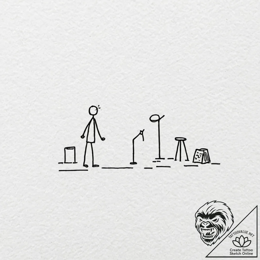 Tiny tattoo design, a "loading" bar, stuck at... - tattoo sketch (№1751723289_0, 05.07.2025 13:48) — tattoovalue.net