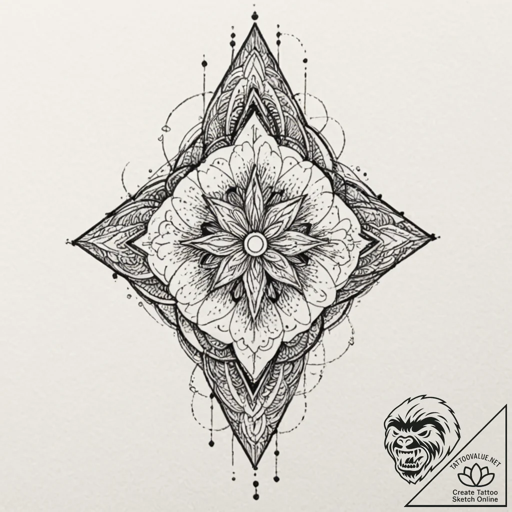 Tattoo design for a leg, a pattern inspired b... - tattoo sketch (№1751723374_0, 05.07.2025 13:49) — tattoovalue.net