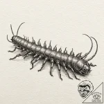 Tattoo design for a leg wrap, a giant centipe… – tattoo sketch (№1751723720_0, 05.07.2025 13:55) — tattoovalue.net