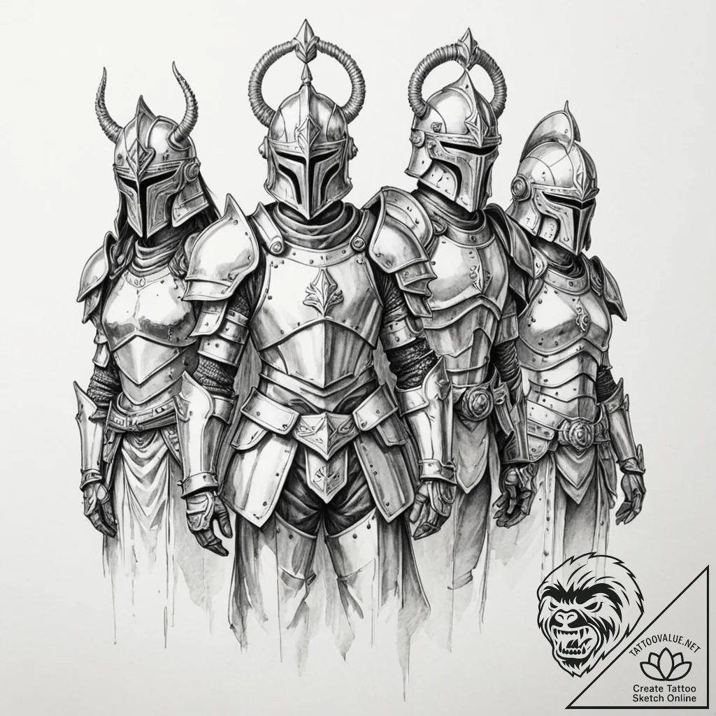 группа 7: armor & adornment (броня и украшени... - tattoo sketch (№1751724070_0, 05.07.2025 14:01) — tattoovalue.net