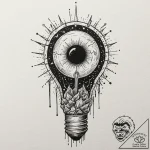 Tattoo design for an arm, a lightbulb, inside… – tattoo sketch (№1751724157_0, 05.07.2025 14:02) — tattoovalue.net