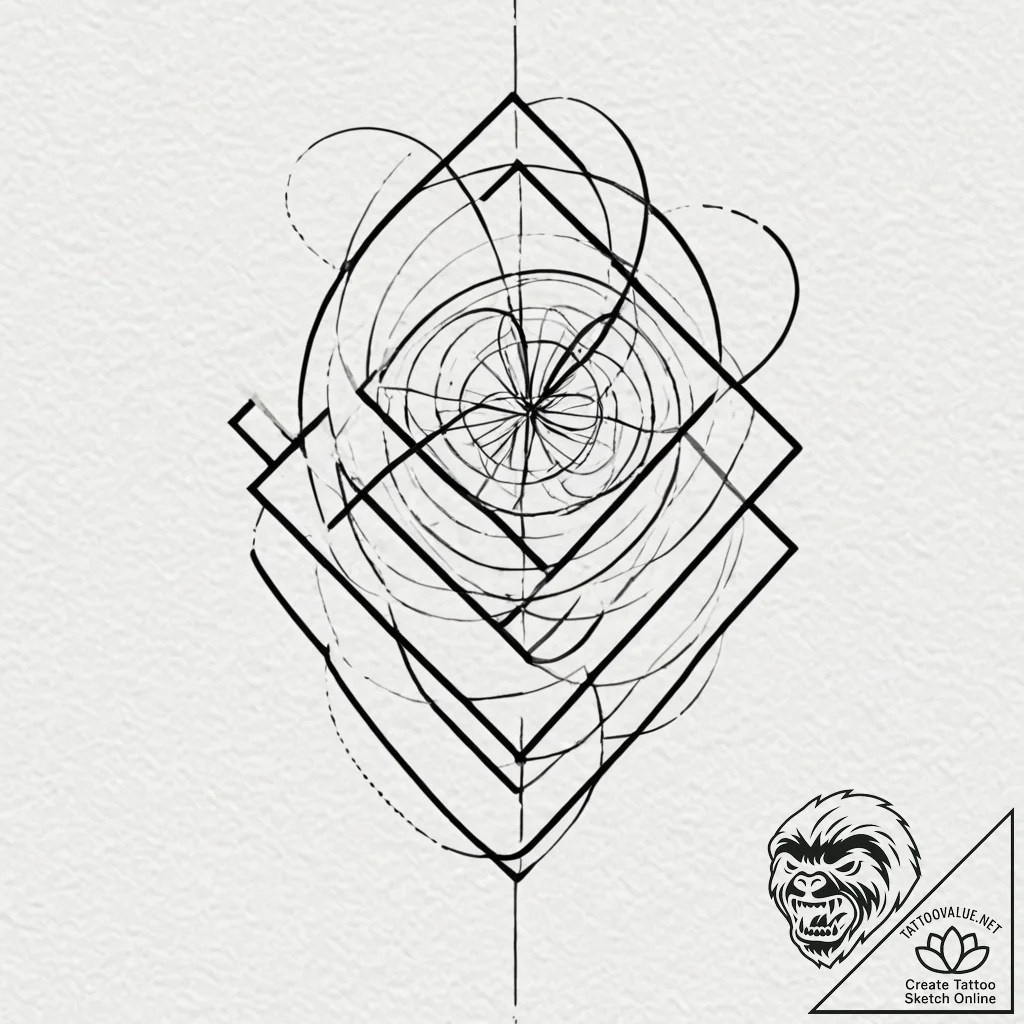 Tattoo design for shoulder, a geometric desig... - tattoo sketch (№1751730653_0, 05.07.2025 15:50) — tattoovalue.net