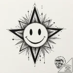 Tiny tattoo design, a wobbly, crooked star wi… – tattoo sketch (№1751730822_0, 05.07.2025 15:53) — tattoovalue.net