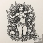 Tattoo design for shoulder, a hula girl, but… – tattoo sketch (№1751730913_0, 05.07.2025 15:55) — tattoovalue.net