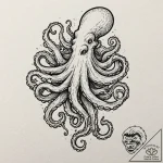Tattoo design for a leg wrap, an octopus, its… – tattoo sketch (№1751731529_0, 05.07.2025 16:05) — tattoovalue.net