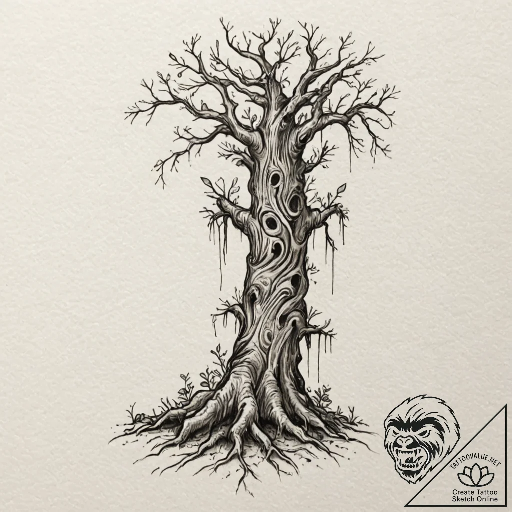 Tattoo design for a leg wrap, an ancient, gna... - tattoo sketch (№1751731618_0, 05.07.2025 16:06) — tattoovalue.net