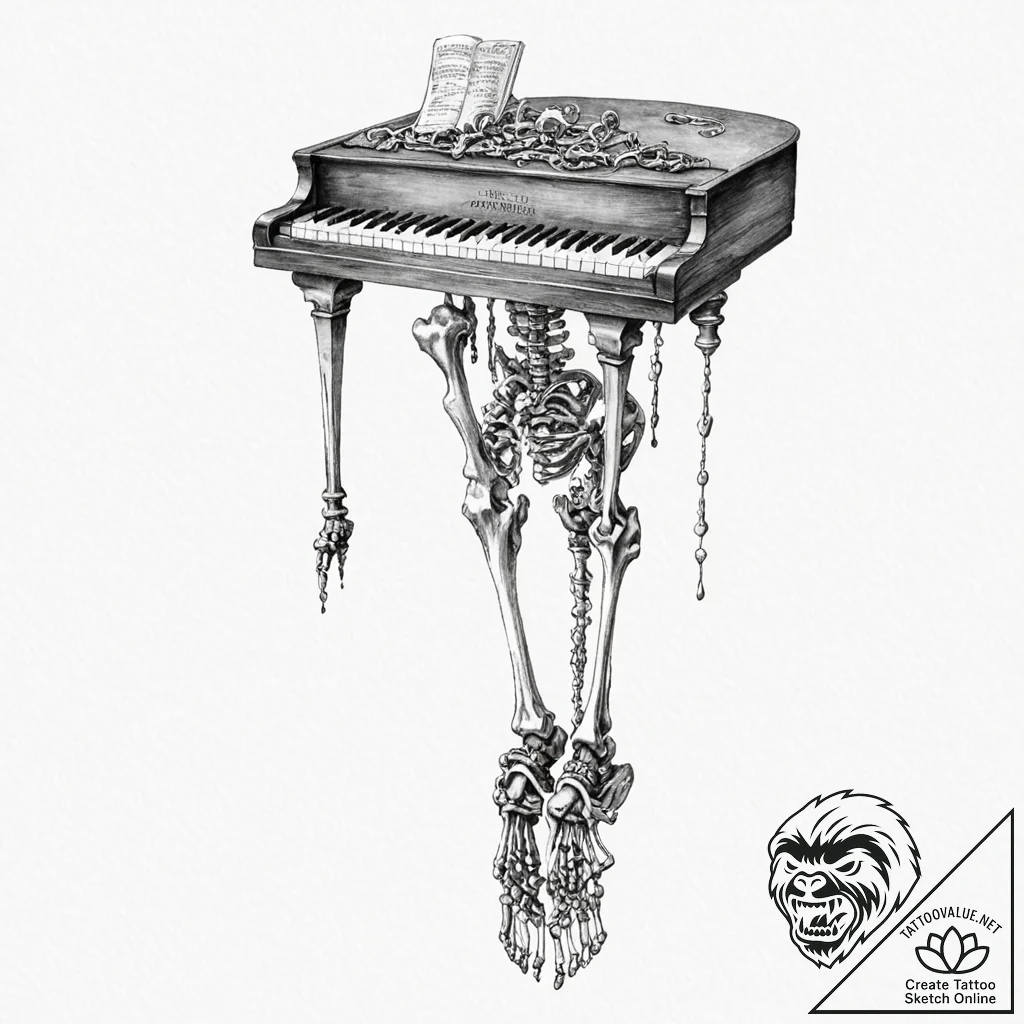 Tattoo design for a leg, the bones of the foo... - tattoo sketch (№1751732148_0, 05.07.2025 16:15) — tattoovalue.net