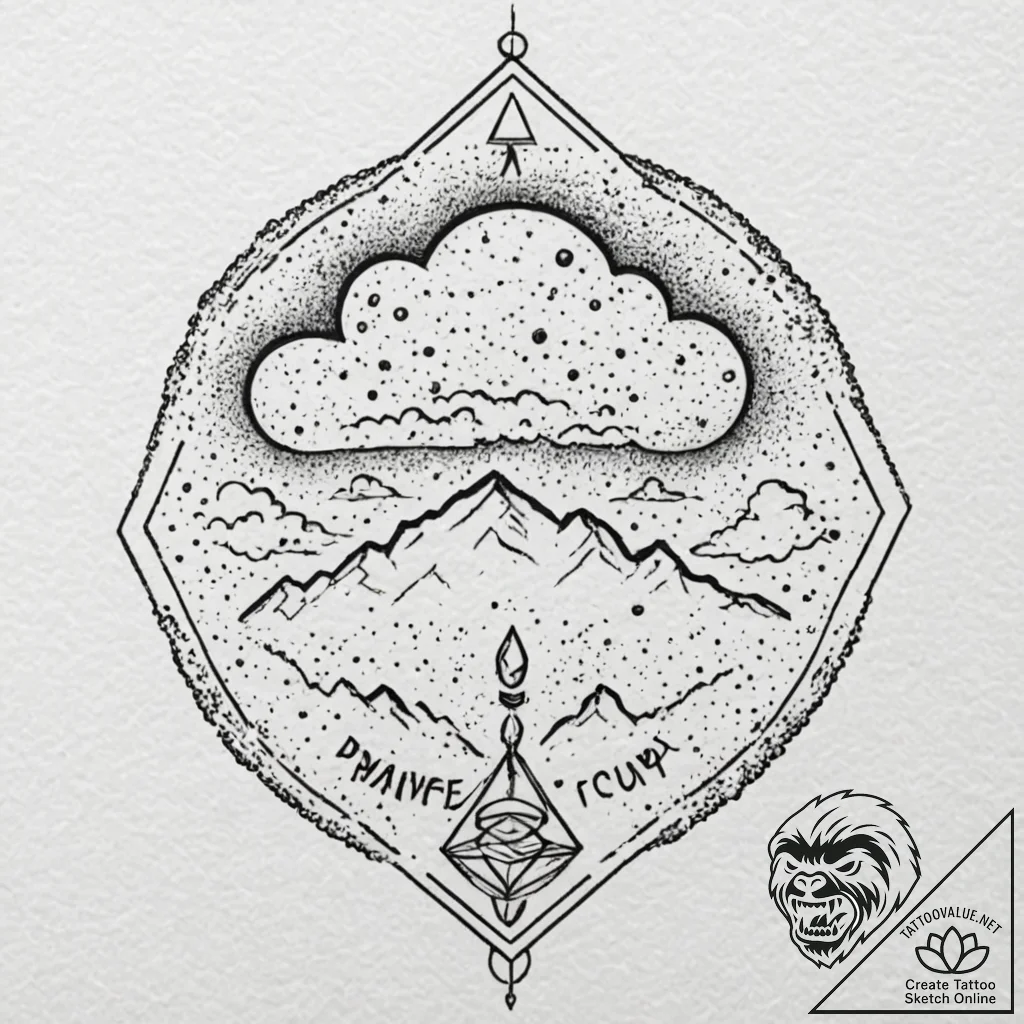 Tiny tattoo design, a modern hieroglyph for "... - tattoo sketch (№1751732325_0, 05.07.2025 16:18) — tattoovalue.net