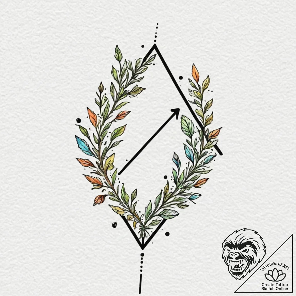Tiny tattoo design, a glyph for "growth", a s... - tattoo sketch (№1751732511_0, 05.07.2025 16:21) — tattoovalue.net