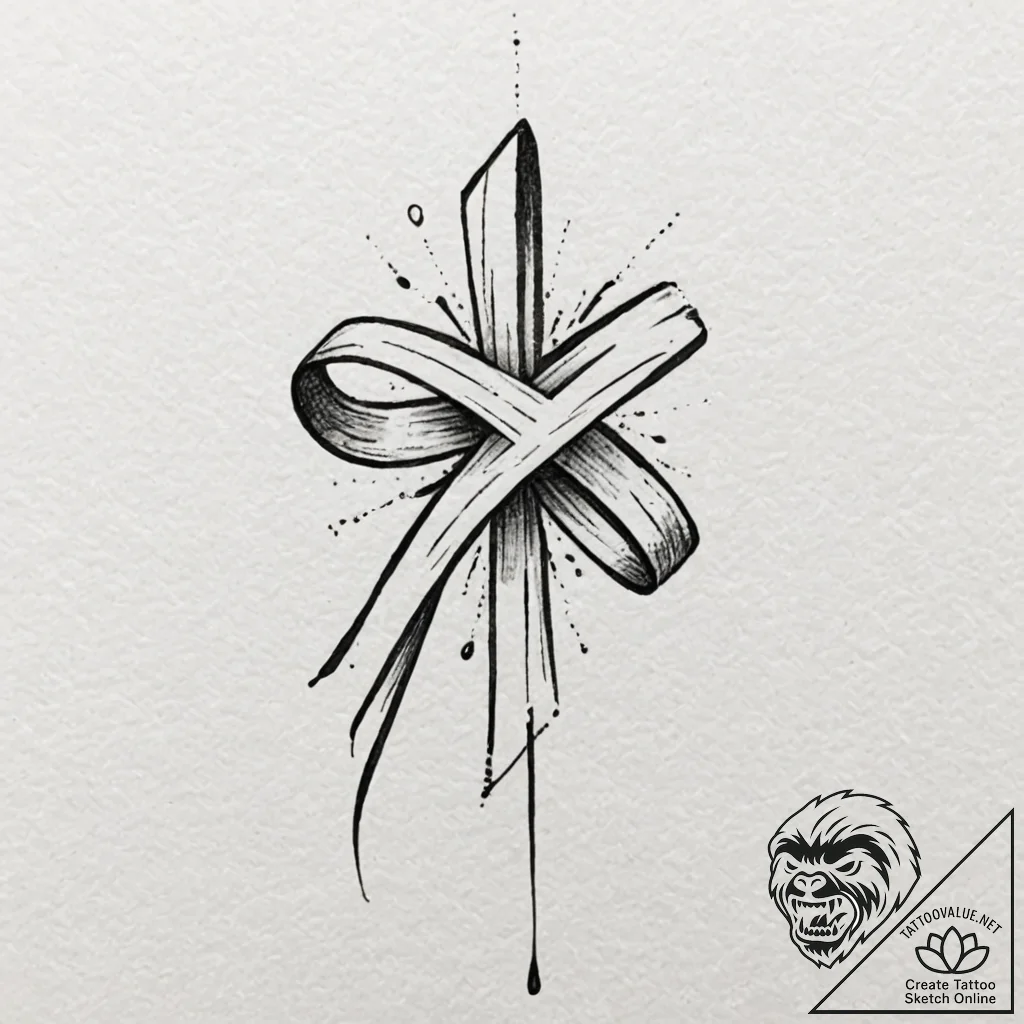 Tattoo design for a leg, abstract blackwork,... - tattoo sketch (№1751732695_0, 05.07.2025 16:24) — tattoovalue.net