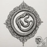 Tiny tattoo design, a snake, coiled into a ti… – tattoo sketch (№1751733054_0, 05.07.2025 16:30) — tattoovalue.net