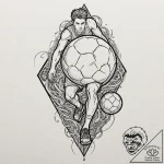 Tattoo design for a calf, a soccer ball or ba… – tattoo sketch (№1751733316_0, 05.07.2025 16:35) — tattoovalue.net