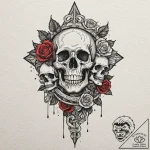 Tattoo design for a calf, a powerful ocean wa… – tattoo sketch (№1751733403_0, 05.07.2025 16:36) — tattoovalue.net