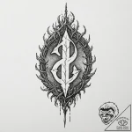 Tattoo design for a leg, the hunter’s mark fr… – tattoo sketch (№1751733577_0, 05.07.2025 16:39) — tattoovalue.net