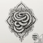 Tattoo design for an arm, a snake, its scales… – tattoo sketch (№1751734179_0, 05.07.2025 16:49) — tattoovalue.net