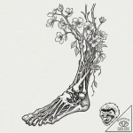 Tattoo design for a leg, a beautiful floral v… – tattoo sketch (№1751734786_0, 05.07.2025 16:59) — tattoovalue.net