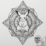 Tattoo design for an arm, a pokémon, like pik… – tattoo sketch (№1751734873_0, 05.07.2025 17:01) — tattoovalue.net