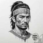 Tattoo design for shoulder, a stoic warrior’s… – tattoo sketch (№1751735217_0, 05.07.2025 17:06) — tattoovalue.net