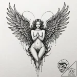 Tattoo design for a thigh, a pair of majestic… – tattoo sketch (№1751735813_0, 05.07.2025 17:16) — tattoovalue.net