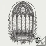 Tattoo design for a shin, a tall, gothic cath… – tattoo sketch (№1751736054_0, 05.07.2025 17:20) — tattoovalue.net