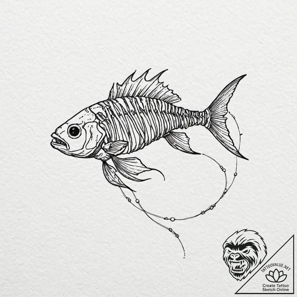Tiny tattoo design, a tiny, elegant skeleton... - tattoo sketch (№1751736216_0, 05.07.2025 17:23) — tattoovalue.net