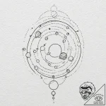 Tattoo design for an ankle, a minimalist sola… – tattoo sketch (№1751737688_0, 05.07.2025 17:48) — tattoovalue.net