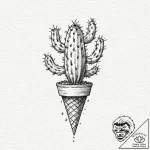 Tiny tattoo design, a cactus, but it’s growin… – tattoo sketch (№1751737775_0, 05.07.2025 17:49) — tattoovalue.net