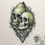 Tattoo design for an arm, an avocado, split i… – tattoo sketch (№1751737948_0, 05.07.2025 17:52) — tattoovalue.net