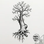 Tattoo design for a foot, the roots of a tree… – tattoo sketch (№1751738033_0, 05.07.2025 17:53) — tattoovalue.net