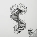 Tattoo design, a staircase made of piano keys… – tattoo sketch (№1751738485_0, 05.07.2025 18:01) — tattoovalue.net
