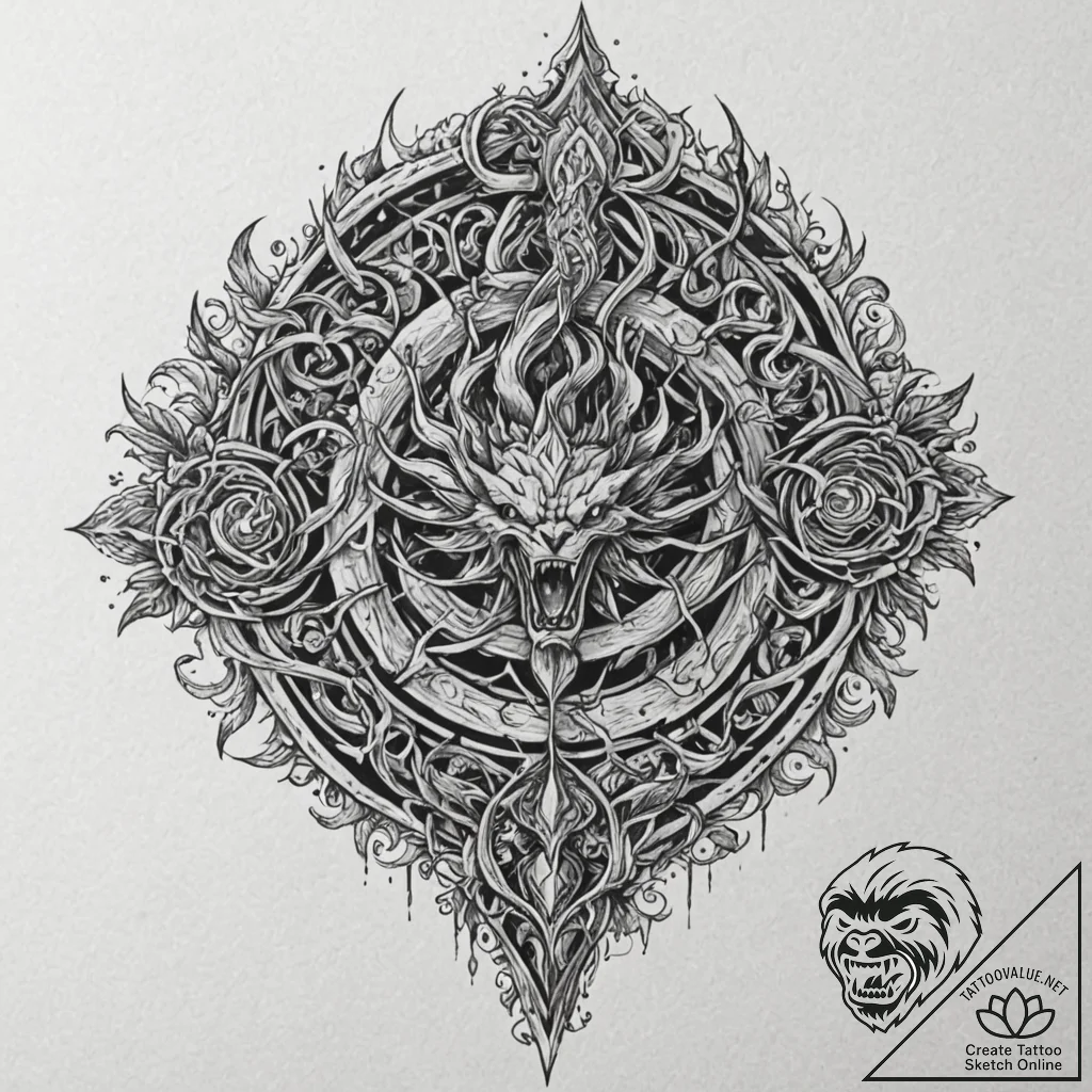 Tattoo design for a leg, the different house... - tattoo sketch (№1751738895_0, 05.07.2025 18:08) — tattoovalue.net