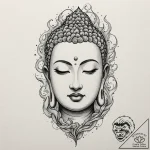 Tattoo design for shoulder, a serene buddha f… – tattoo sketch (№1751738978_0, 05.07.2025 18:09) — tattoovalue.net