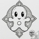 Tiny tattoo design, a tiny ghost from pac-man… – tattoo sketch (№1751739988_0, 05.07.2025 18:26) — tattoovalue.net