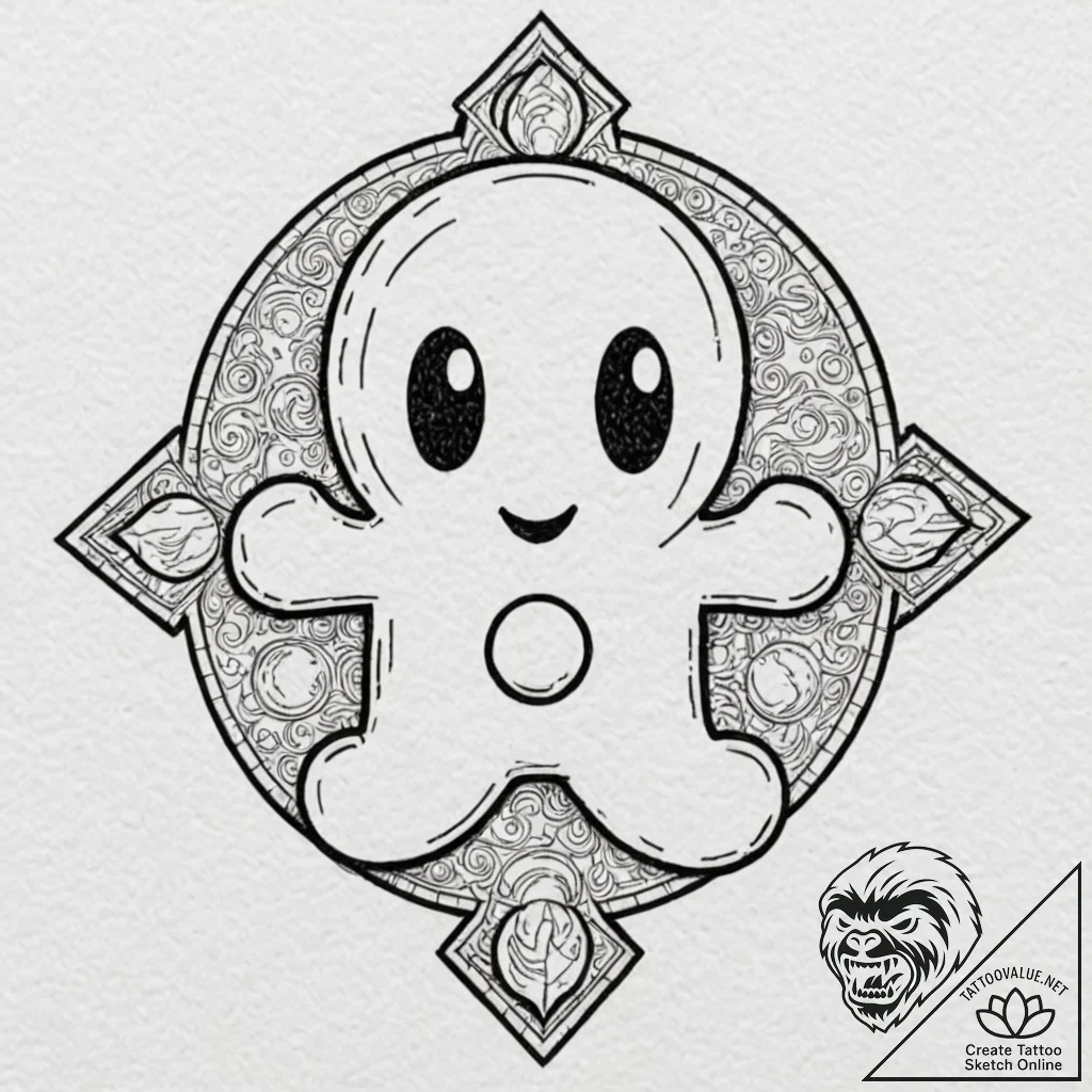 Tiny tattoo design, a tiny ghost from pac-man... - tattoo sketch (№1751739988_0, 05.07.2025 18:26) — tattoovalue.net