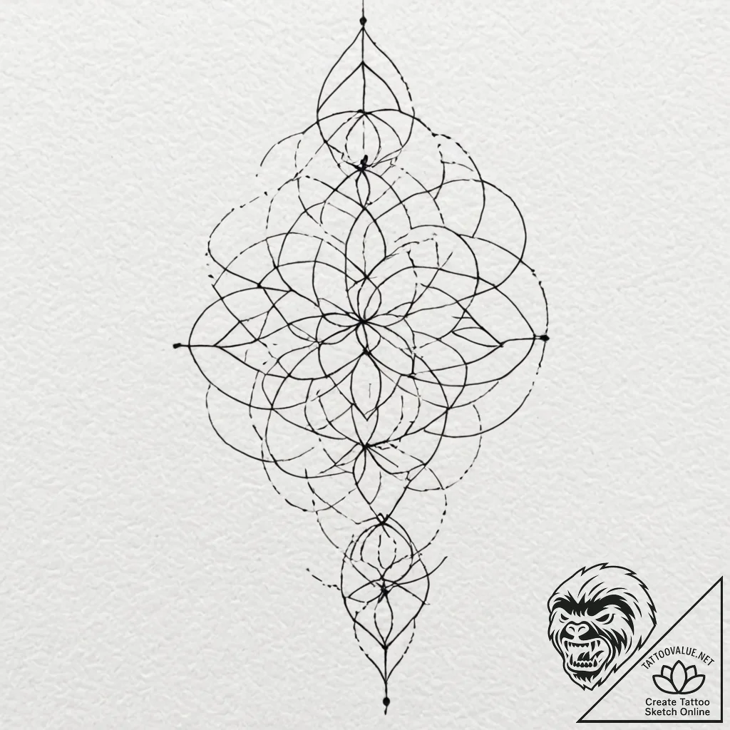 Tattoo design for a leg, a pattern inspired b... - tattoo sketch (№1751740161_0, 05.07.2025 18:29) — tattoovalue.net