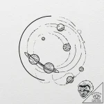 Tattoo design for a shin, a row of planets fr… – tattoo sketch (№1751740680_0, 05.07.2025 18:38) — tattoovalue.net