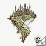Tattoo design for a foot, a map of the world,… – tattoo sketch (№1751740766_0, 05.07.2025 18:39) — tattoovalue.net