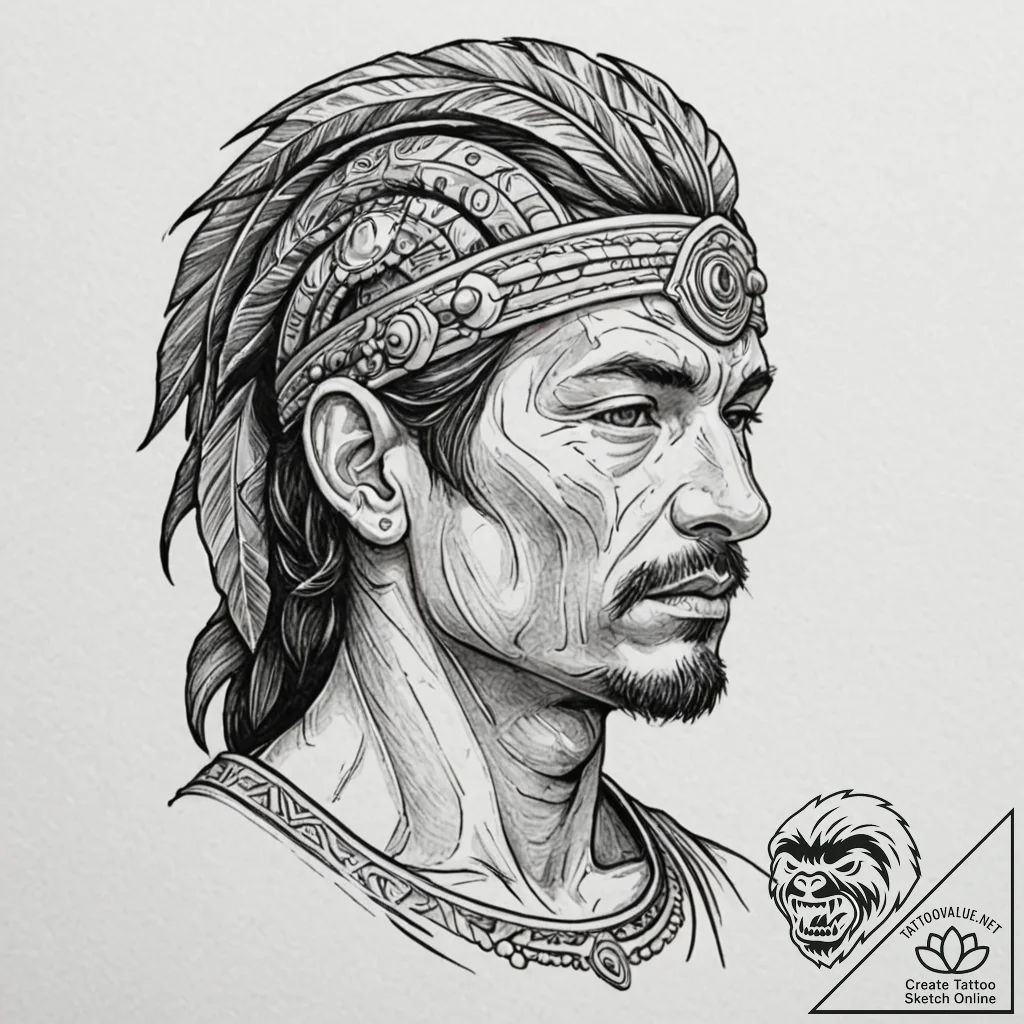 Tattoo design for shoulder, a stoic warrior's... - tattoo sketch (№1751740936_0, 05.07.2025 18:42) — tattoovalue.net