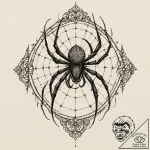 Tattoo design for shoulder, a spiderweb, cent… – tattoo sketch (№1751741192_0, 05.07.2025 18:46) — tattoovalue.net