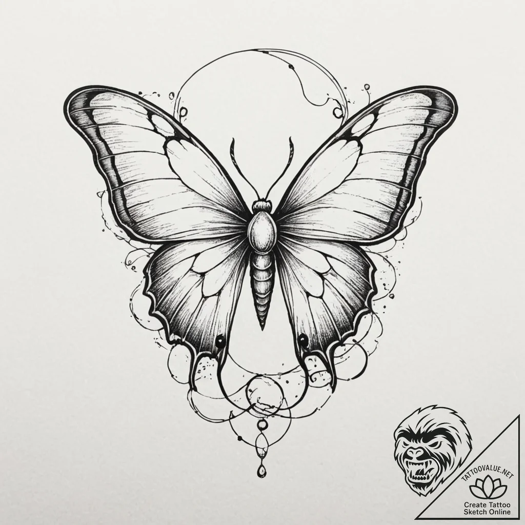 Tattoo design for a leg, a caterpillar at the... - tattoo sketch (№1751741279_0, 05.07.2025 18:47) — tattoovalue.net
