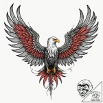 Tattoo design for shoulder, a powerful eagle… – tattoo sketch (№1751741622_0, 05.07.2025 18:53) — tattoovalue.net