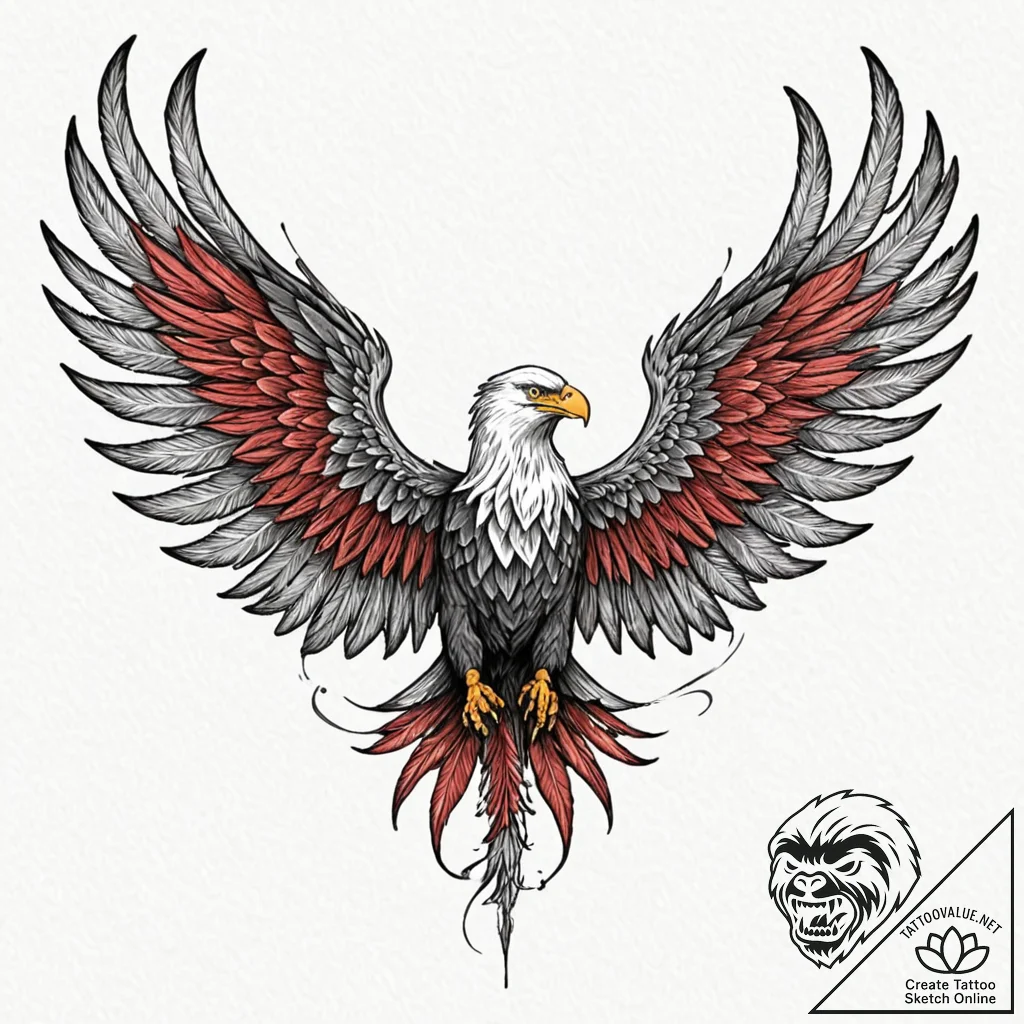 Tattoo design for shoulder, a powerful eagle... - tattoo sketch (№1751741622_0, 05.07.2025 18:53) — tattoovalue.net